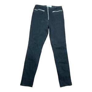 Reformation Womens Niki Jeans Black Argentine Wash Zipper Skinny High Rise 30